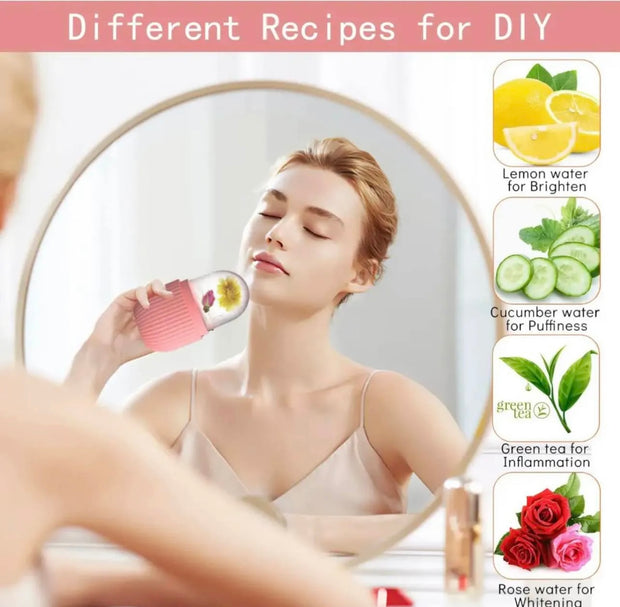 Ice Facial Cure Roller Silicone Massager – Big Ice Roller for Face Glow, Wrinkle Removal & Skin Massage Tool