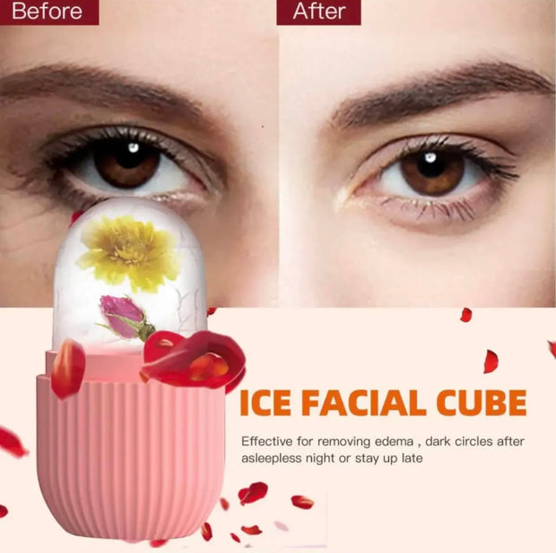 Ice Facial Cure Roller Silicone Massager – Big Ice Roller for Face Glow, Wrinkle Removal & Skin Massage Tool